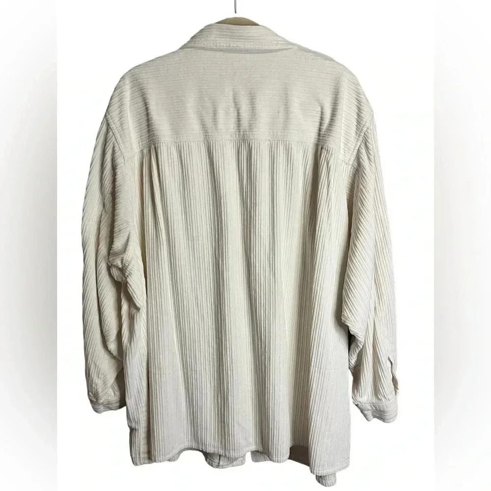 Venezia Wide Corduroy Like Zip Front Shacket Fall Cozy Vintage Utility - Picture 4 of 10